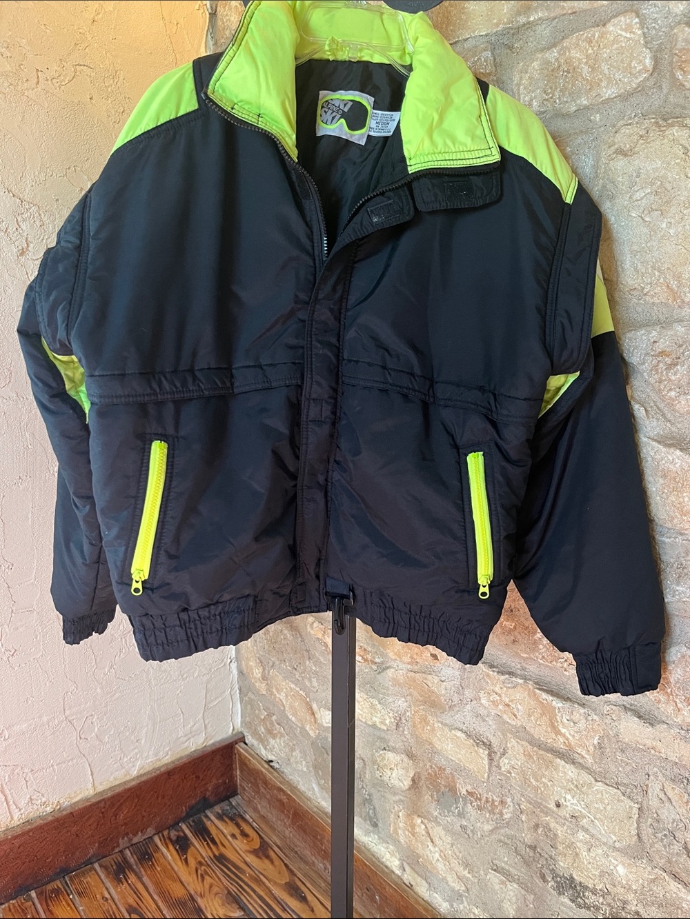 Alpine Black Jacket with Neon Yellow Accents